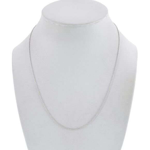 Vintage Italy MD Sterling Silver 925 1.2mm Cable Link Chain Necklace 18" - Picture 1 of 3